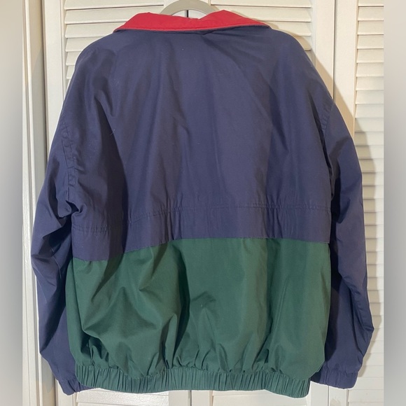 Chaps Ralph Lauren Coat Sz L Zip/Snap Front Blue/Green/Red Colorblock Vintage - Picture 2 of 9